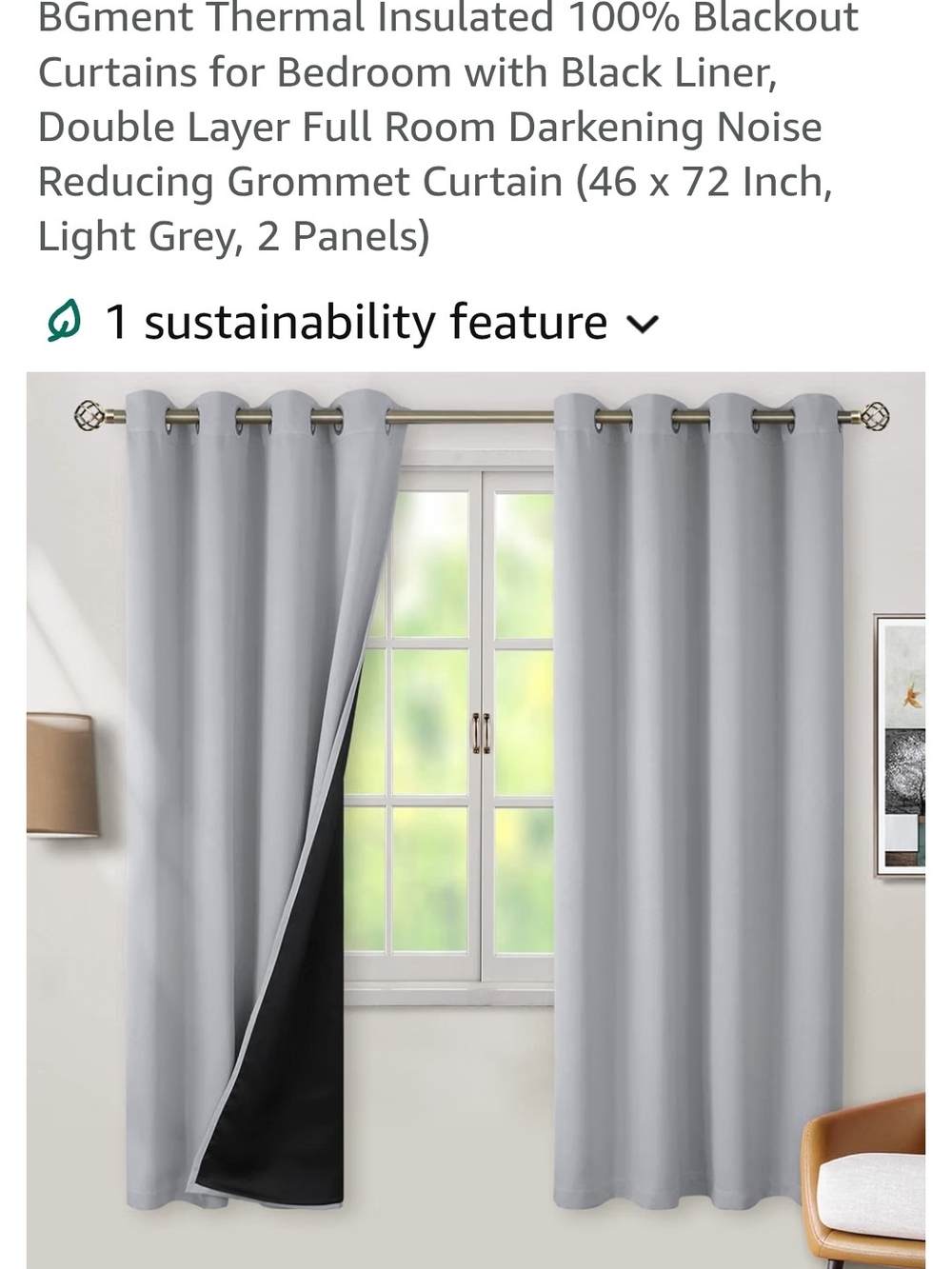 Light Grey Blackout Grommet Curtains - Used One Year In The Dorm